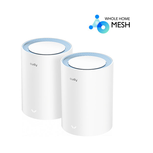 Cudy, AC1200 Dual Band Whole Home Wi-Fi Mesh System, 2-pack - M1200 - White